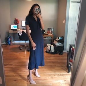 UO Classic Navy Midi Dress